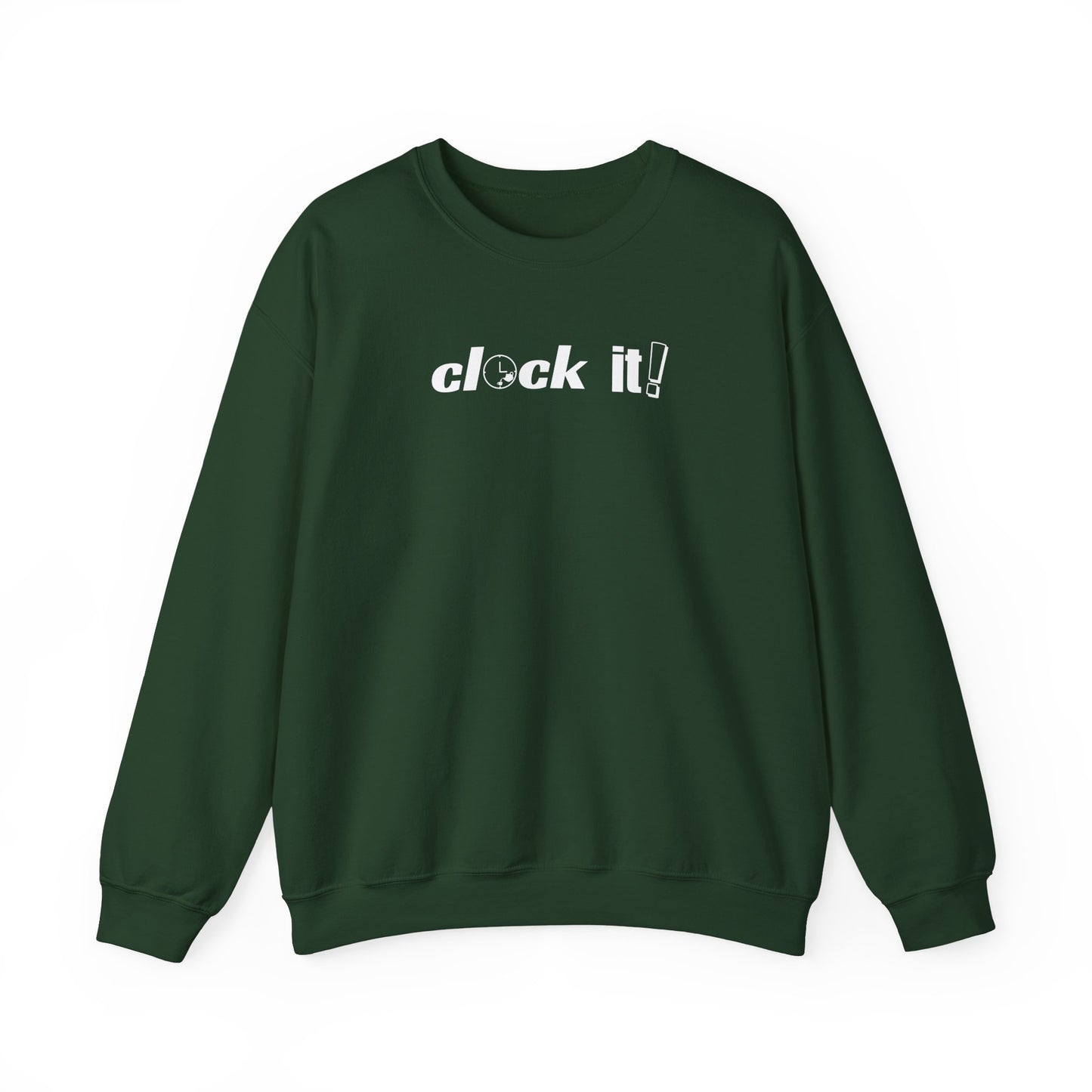 Unisex Crewneck Sweatshirt - 'Clock It!' Motivational Design