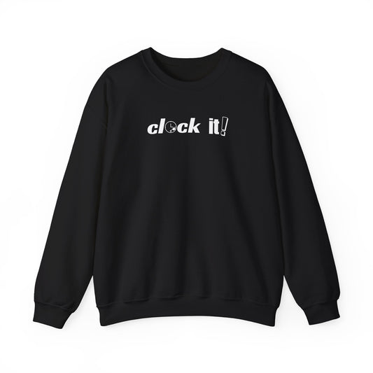 Unisex Crewneck Sweatshirt - 'Clock It!' Motivational Design