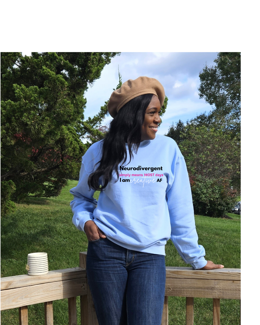 Neurodivergent Creative AF - Unisex Crewneck Sweatshirt